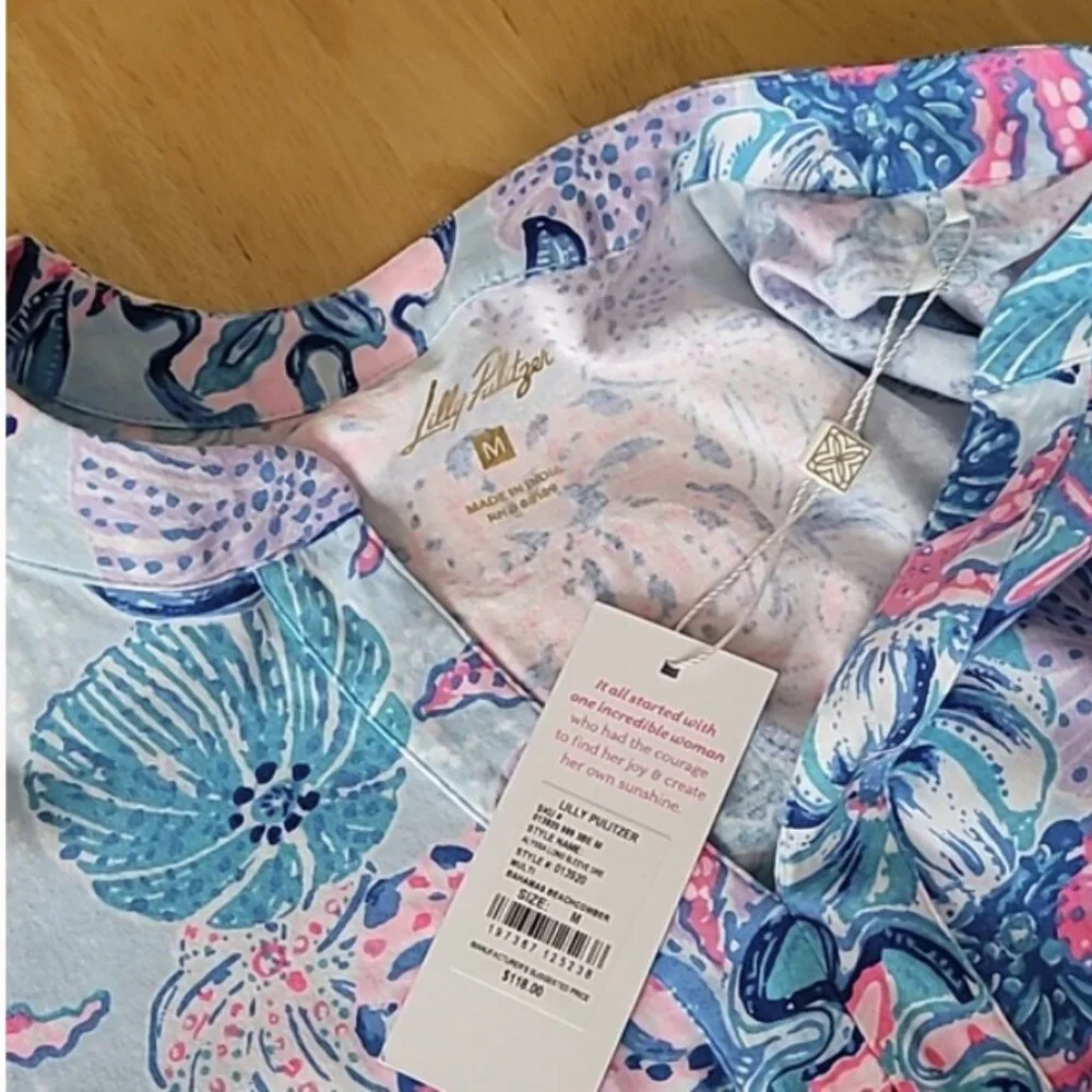 NWT - Lilly Pulitzer Alyssa A-Line Cotton Dress Multi Color Bahamas Beachcomber - Picture 3 of 8